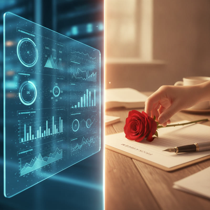 The contrast between cold algorithmic performance data and genuine human recognition