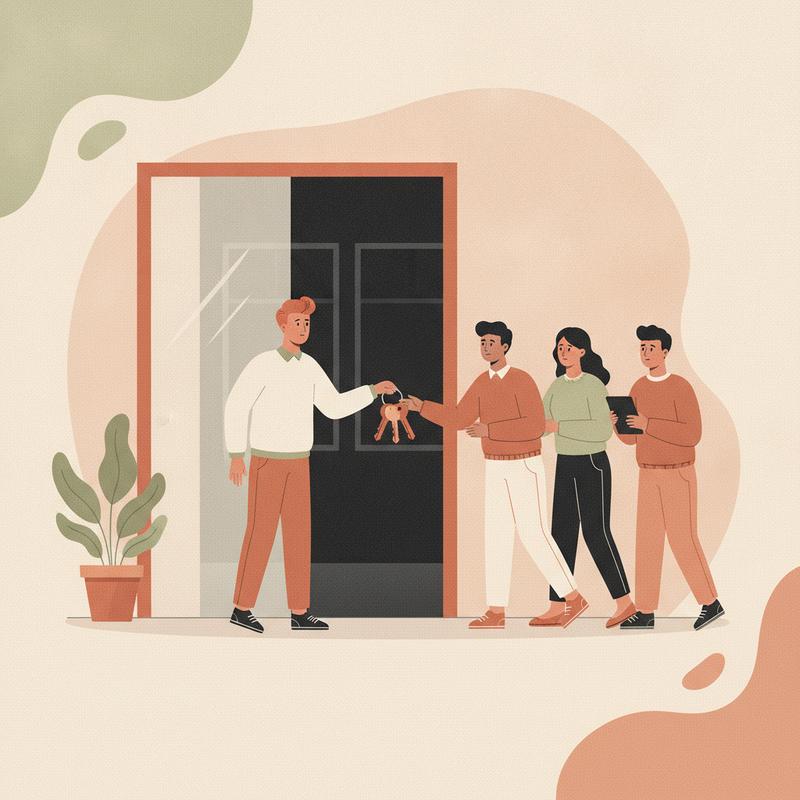 A manager hands over keys to a dark, empty office with no desks or tools inside, illustrating empowerment without support